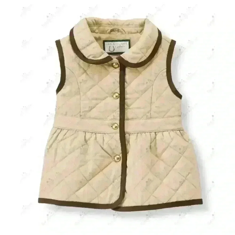 Janie and Jack‎ Quilted Vest Baby- Tan 3-6m